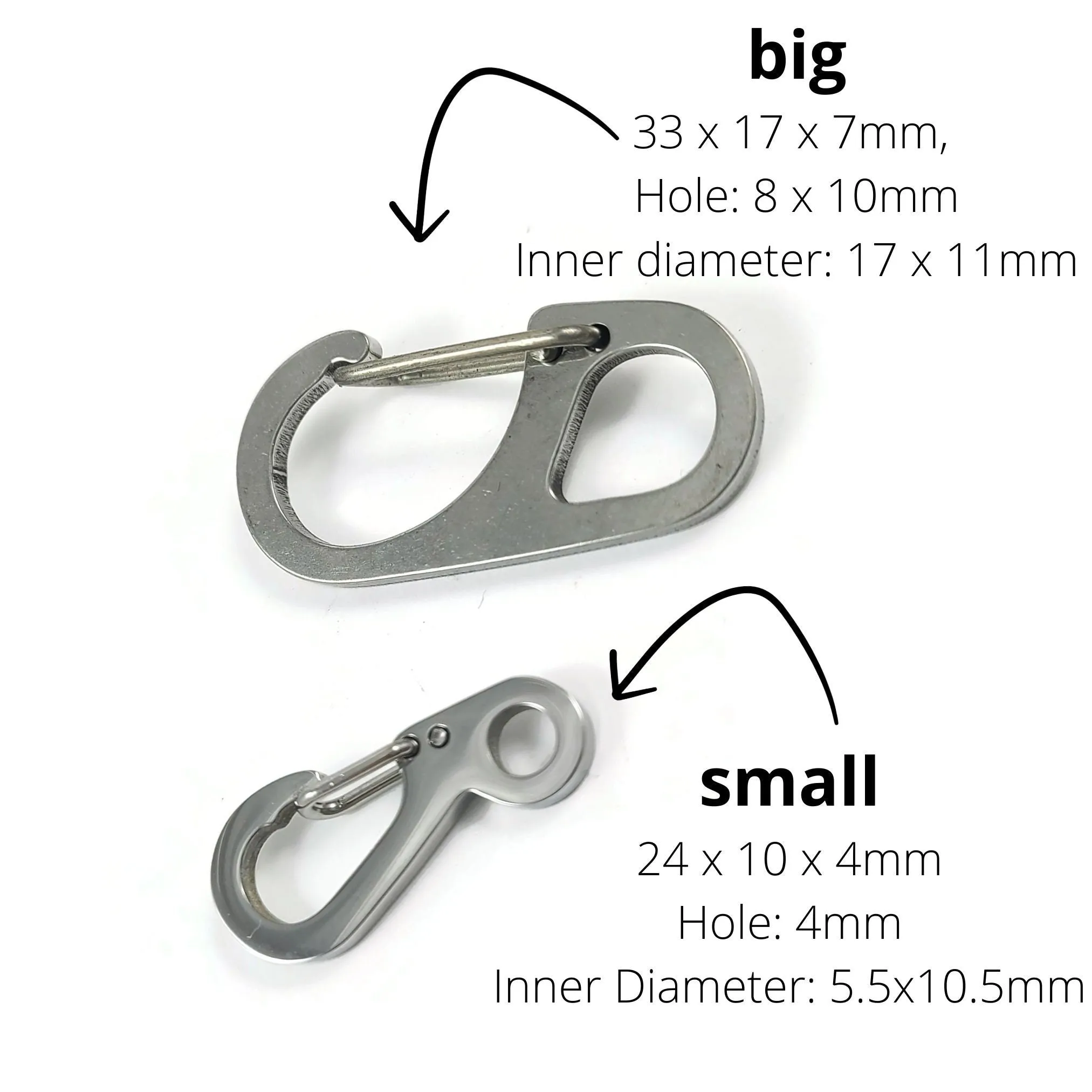 1 Stainless steel carabiner clip clasp