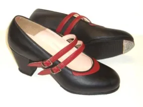 1670 Flamenco Double Strap in leather w/nails Sizes 2.5 - 9.5
