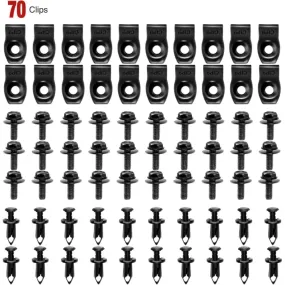 70 Pcs Engine Under Cover Splash Shield Guard Body Bolts Bumper Fender Liner Push Retainer Clips for Infiniti G35 G37 FX35 FX45 EX35 Nissan 370Z 350Z