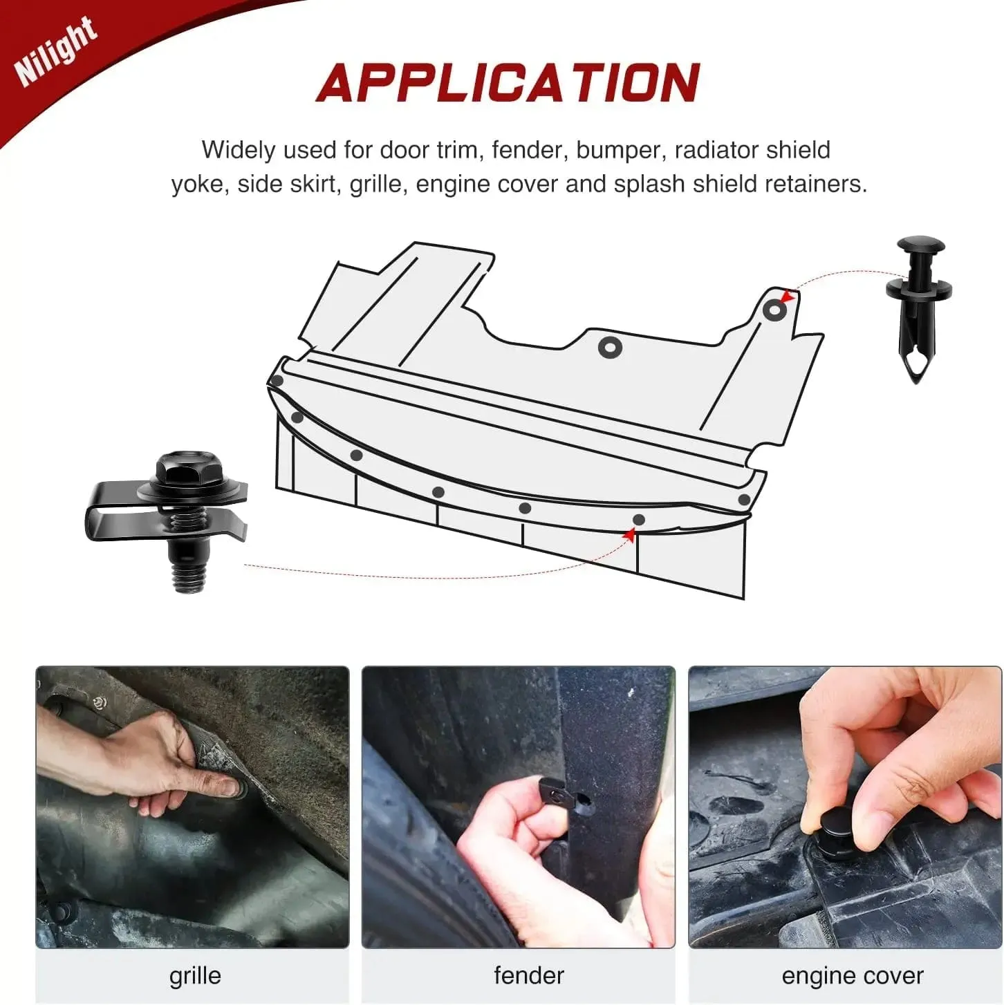 70 Pcs Engine Under Cover Splash Shield Guard Body Bolts Bumper Fender Liner Push Retainer Clips for Infiniti G35 G37 FX35 FX45 EX35 Nissan 370Z 350Z