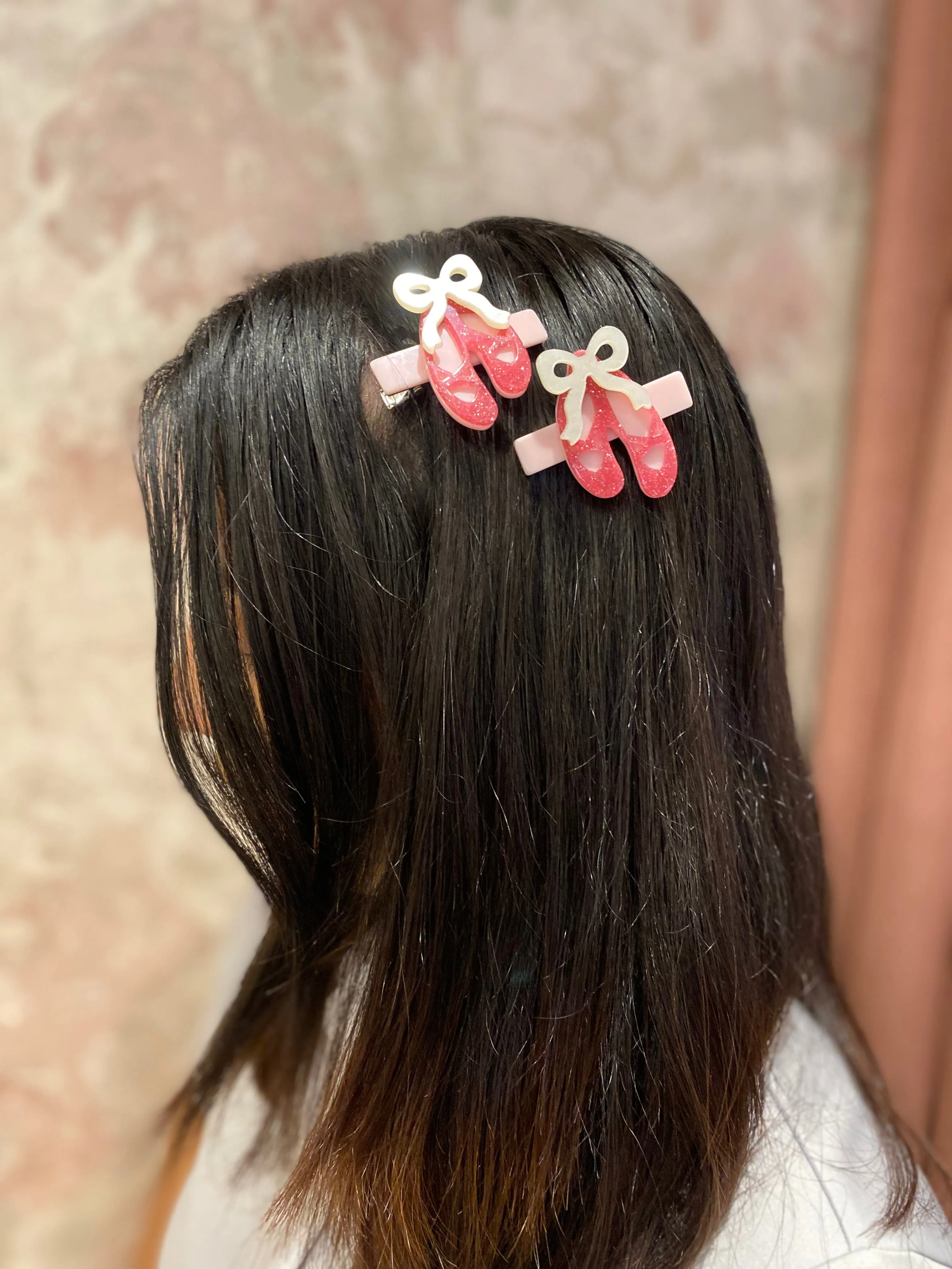 Ballet Slippers Vintage Pink  Alligator Clips
