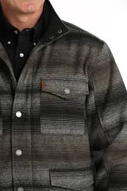 Cinch Men's Gray Poly Twill Frontier Full Snap Up Coat