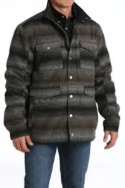 Cinch Men's Gray Poly Twill Frontier Full Snap Up Coat