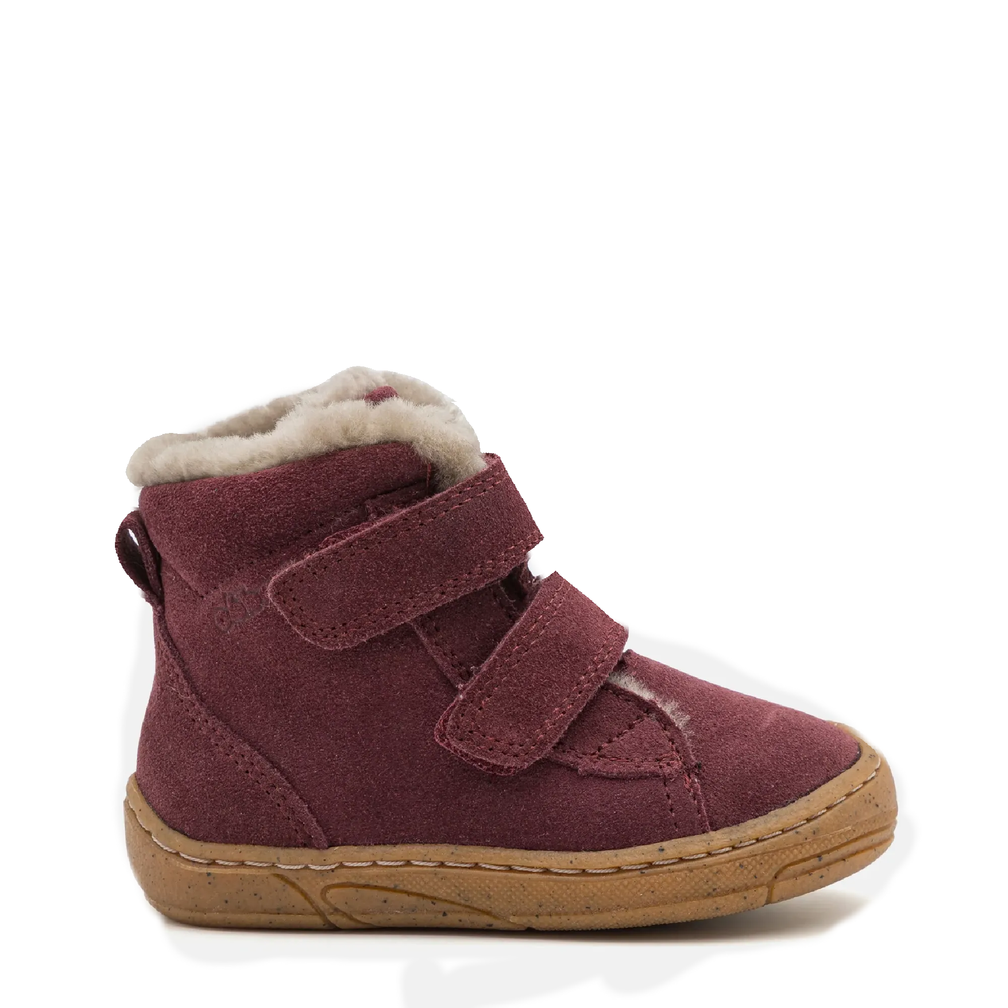 (G2110141-1 ) Children's Water-repellent Ankle Boots - MINNI SUEDE VELCRO Bordeux