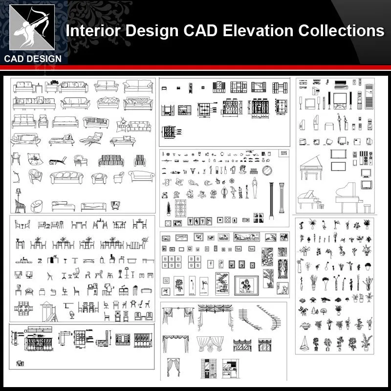 ★【Interior Design Autocad Elevation Collections V.1】All kinds of CAD Elevation Bundle