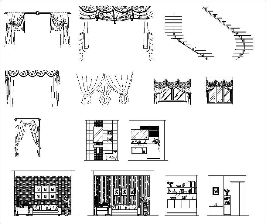 ★【Interior Design Autocad Elevation Collections V.1】All kinds of CAD Elevation Bundle