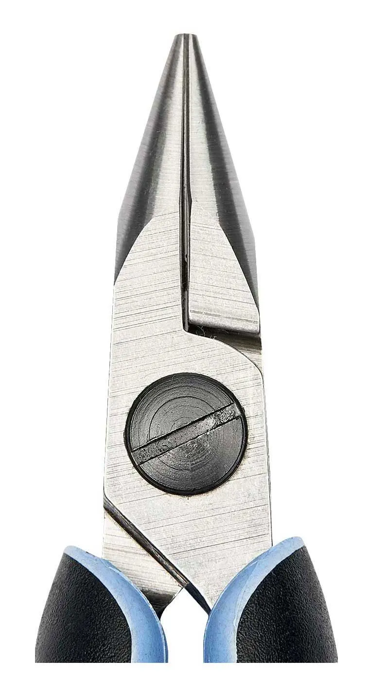 Lindstrom RX-7893 RX Series ESD-Safe Small, Short Snipe Nose Pliers with One Serrated Jaw & ERGO&trade; Handles, 5.77" OAL