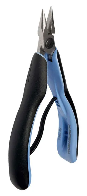 Lindstrom RX-7893 RX Series ESD-Safe Small, Short Snipe Nose Pliers with One Serrated Jaw & ERGO&trade; Handles, 5.77" OAL