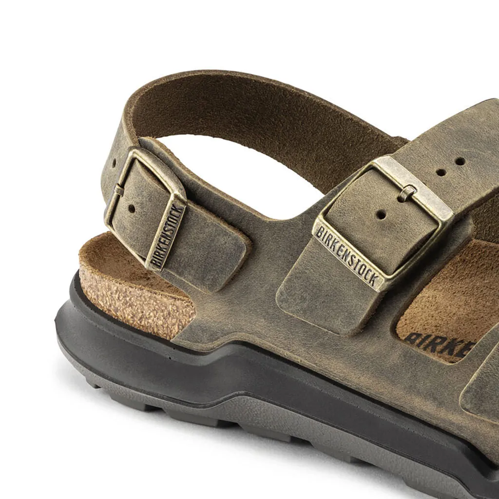 Milano Waxy Leather Cross Town - Faded Khaki