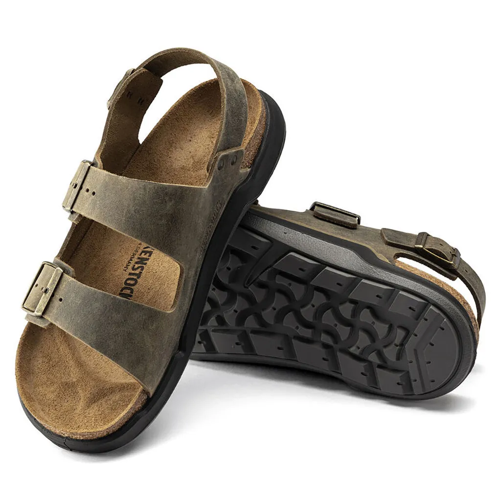Milano Waxy Leather Cross Town - Faded Khaki