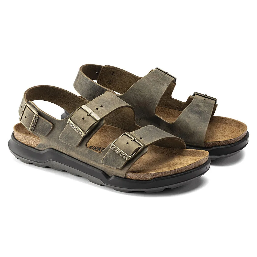 Milano Waxy Leather Cross Town - Faded Khaki