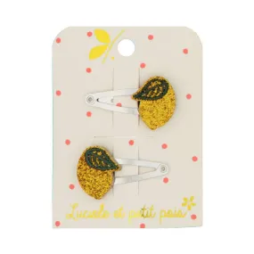 Mini lemon hair clips (pair)